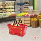 

Shopping Basket, 17*12*9inch/43*30*23cm((L x W x H), Handle, Set of 12 Store Baskets with Durable Material Used for Supermarket,