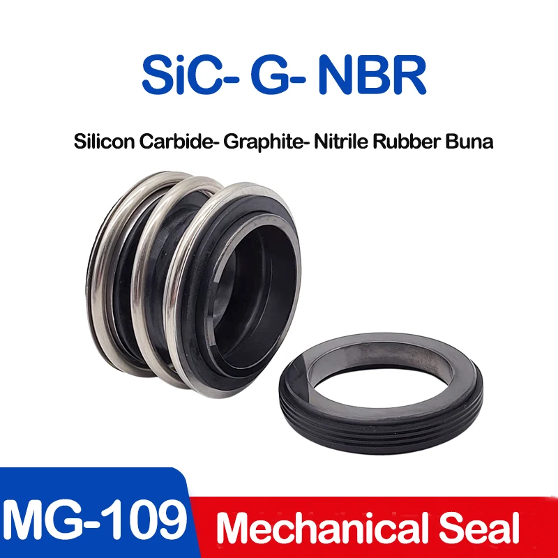 

MG1/109 10-110mm Silicon Carbide(SiC)- Graphite(G)- Nitrile Rubber Buna(NBR) Mechanical Shaft Seal Single Spring For Water Pump