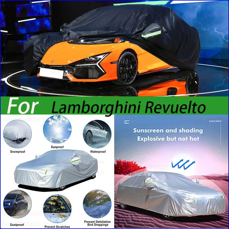 

Outdoor Protection Full Car Covers Snow Cover Sunshade Waterproof Dustproof Exterior Black Car Cover For Lamborghini Revuelto