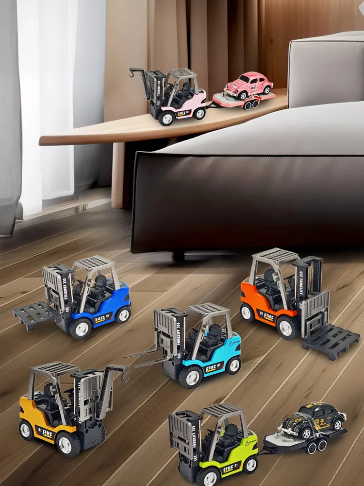 1/64 RC vorkheftruck 2-modus mini-afstandsbediening vorkheftruck 2-in-1 transformeerbare liftvork en haak met licht en geluid voor kinderen - afbeelding 2