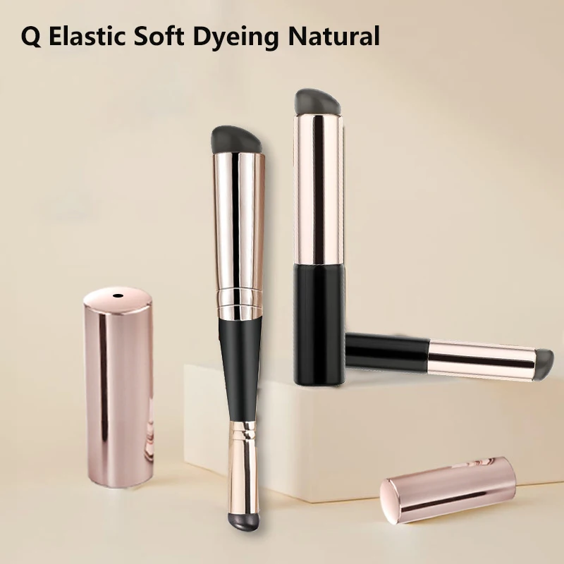 Double Head Silicone Lip Brush With Cap Angled Concealer Brushes Lip Balm Lip Gloss Round Head Concealer Brushes Make Up Brushes