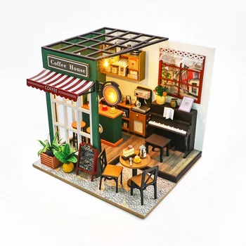 DIY 3D Puzzles Wooden Toy Miniature Dollhouse Handmade Doll House Model Building Kits…