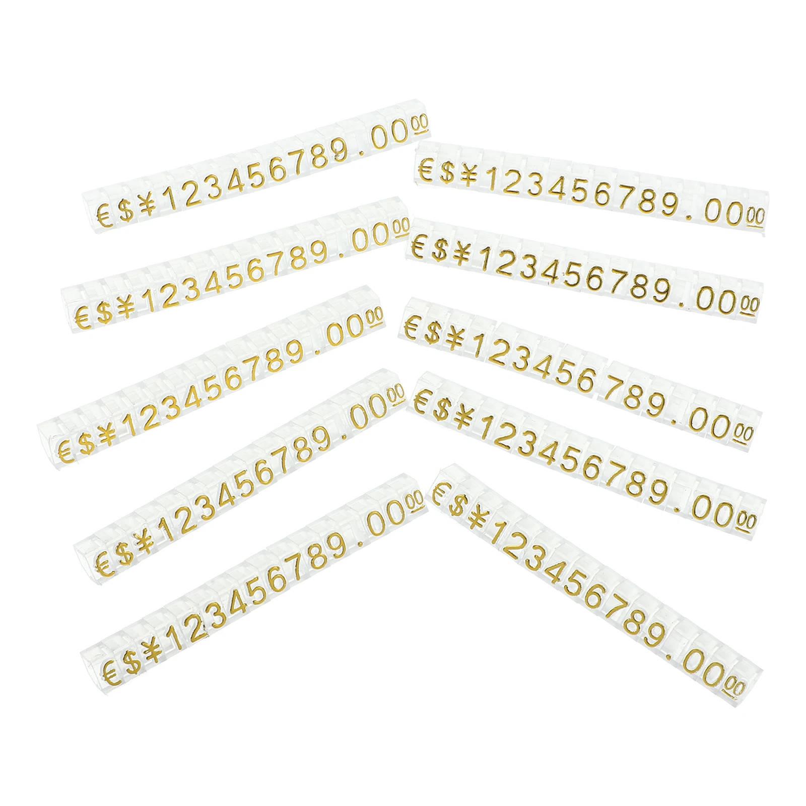 

20 Pcs Price Tags Transparent Digital Jewelry Retail Counter Display Signs Adjustable Price Cube Folder Labels