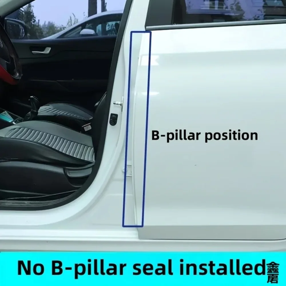 2pcs Car B-Pillar Sealing Strip Rubber Weatherstrip with Steel Bar for Car Door Edge Sound Insulation And Sealing
