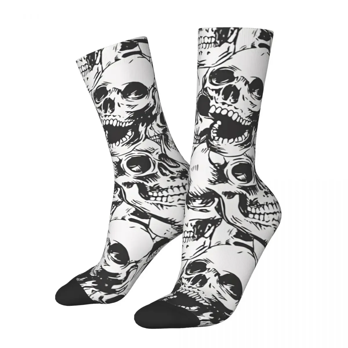 

Retro High Contrast Skull Pattern Men's Socks Unisex Novelty Pattern Printed Funny Crew Sock Gift