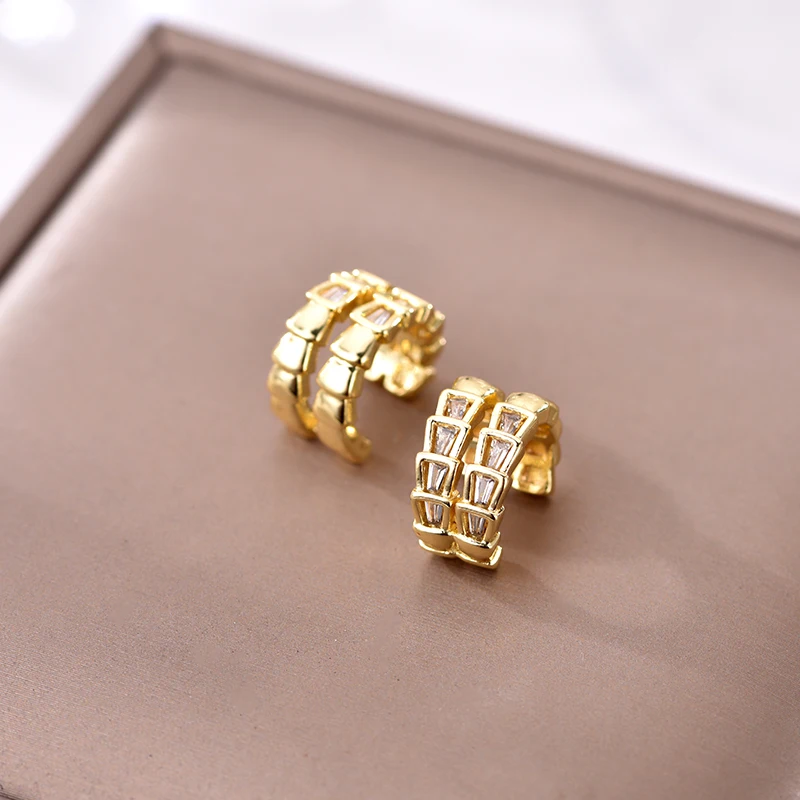 Neue Doppel Hoops Exquisite Geometrische Gefälschte Keine Durchbohrten Clip Ohrringe Für Frauen Zirkonia Ohr Clips Elegante Ohr Manschette Ohrringe Schmuck – Detail 9