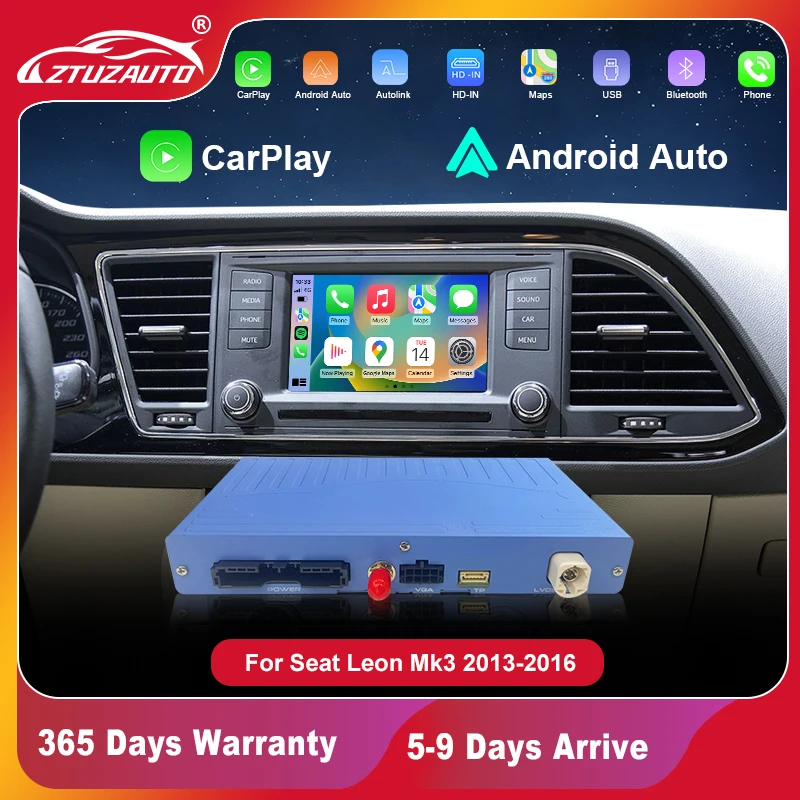 Wireless CarPlay for Seat Leon MK3 2013-2016 , with Android Auto Mirror Link AirPlay Car Play Navigation Support rear camera
