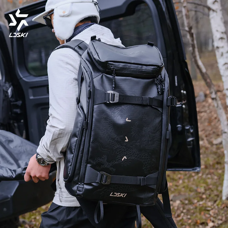 LDSKI Tas Ski nowboard ransel kapasitas besar tahan air pemisah basah kering tas perjalanan Ski luar ruangan helm papan pakaian