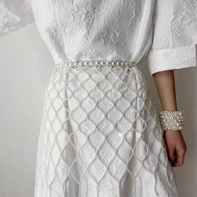 لؤلؤة الخصر سلسلة الملحقات الفرنسية الصغيرة العطر تنورة الزخرفية حزام المرأة فستان الخصر المعانقة الراقية شرابة الصيف