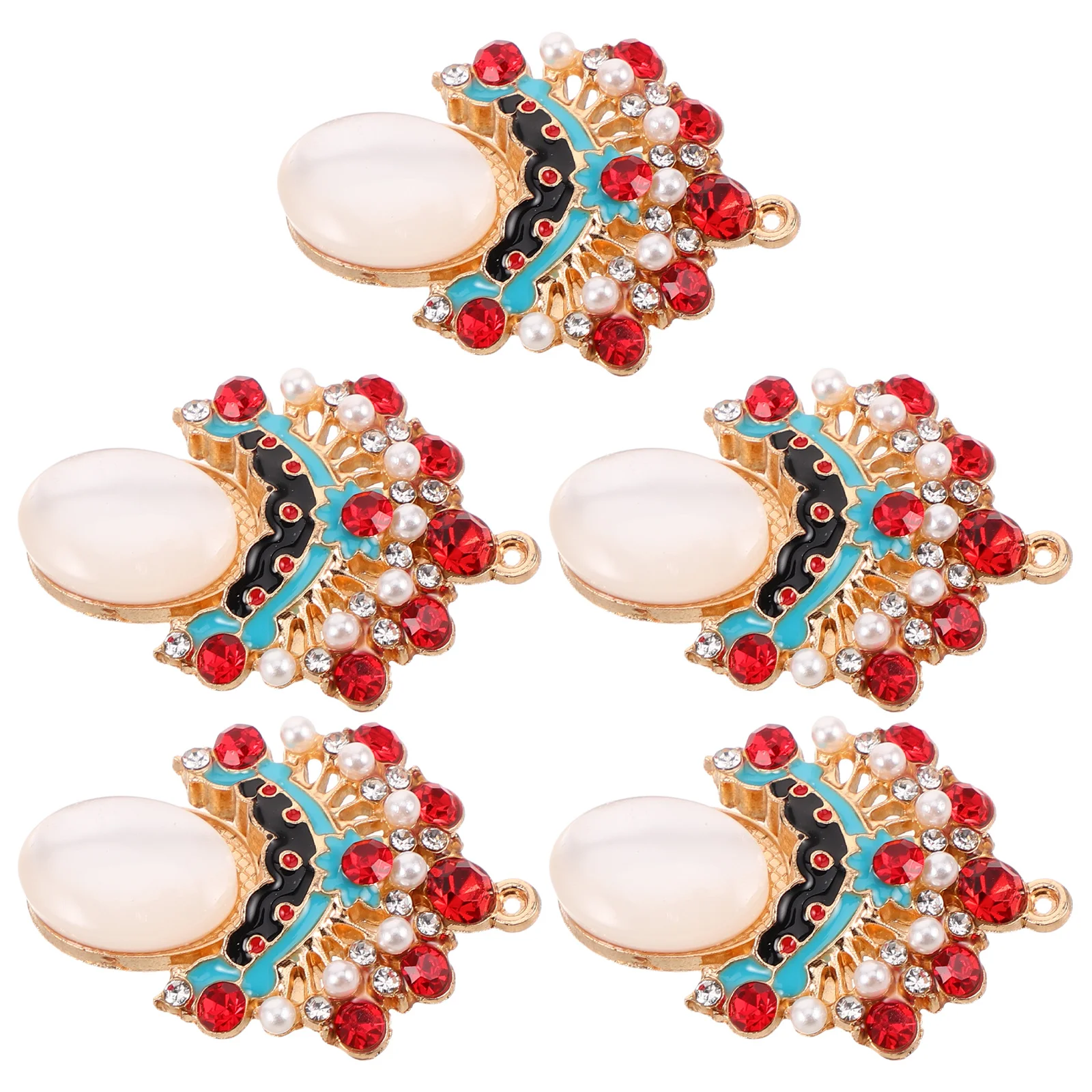 

5Pcs Chinese Peking Opera Mask Charms Vintage DIY Jewelry Pendants for Necklace Earrings Bracelets Craft Accessories