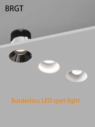 BRGT-foco de luz LED sin bordes, foco empotrado estrecho de techo, lámpara de enfoque de 220V para cocina, sala de estar, iluminación interior