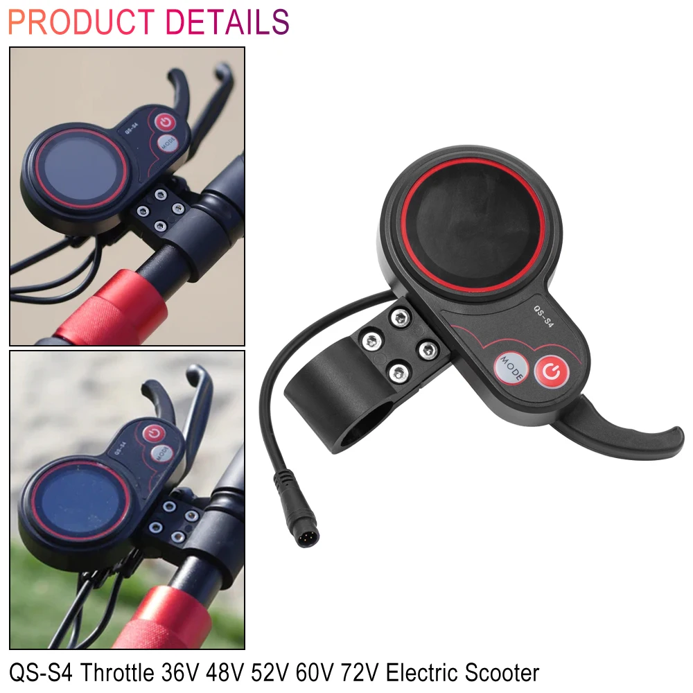 

6PIN Electric Scooter Controller LCD Display for Zero 8 9 10 8X 10X E-scooter Thumb Throttle QS-S4 Display Kit Repair Parts