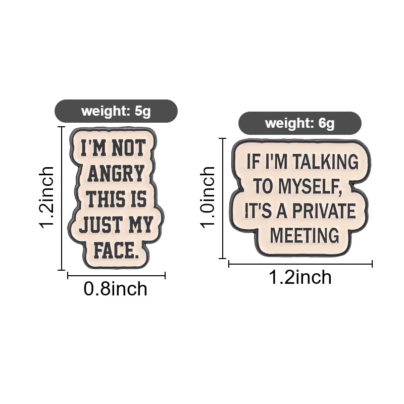 If I'm Talking To Myself It's A Private Meeting Enamel Pin I'm Fine Not Angry This‘s Just My Face Brooch Social Anxiety Badges