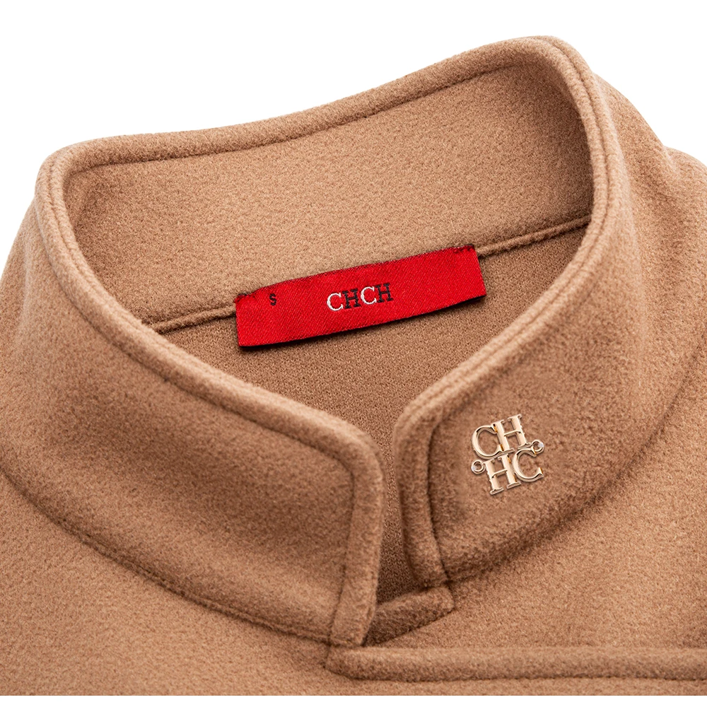 2023Short Jackets Ladies Blends High Street Winter Woolen Coats Pockets Solid Loose New Women\'s Woolen Short Coat