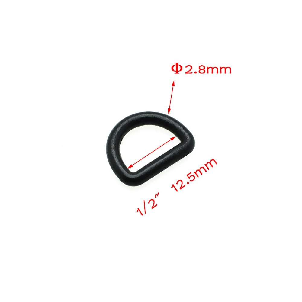 플라스틱 D-링 버클 벨트 버클 가방 링, 가방 액세서리용 D 링, 웨빙 크기 10mm-45mm, 검정색