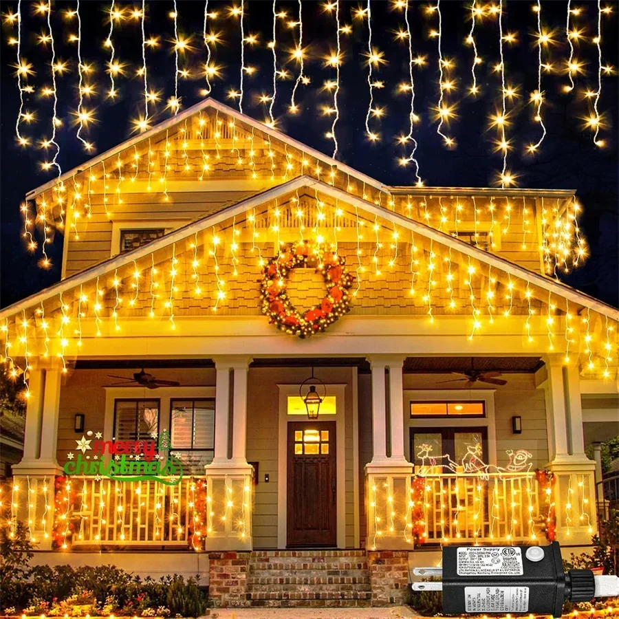 24V 30M 1200 LED Icicle Lights Outdoor Icicle Christmas Lights Waterproof  Icicle Fairy Lights for Wedding Party Holiday Decor