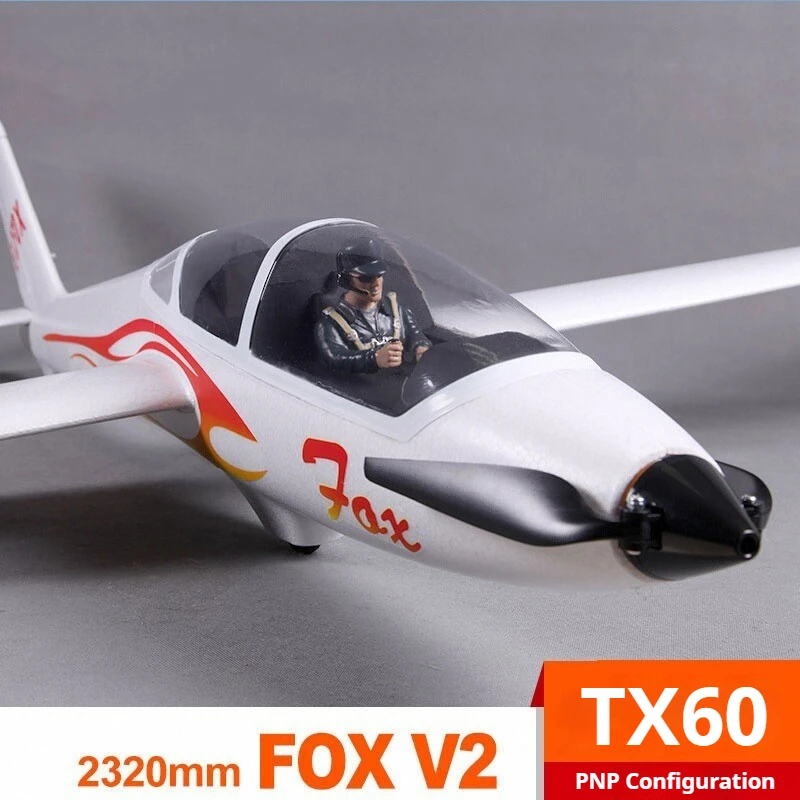 

FMS 2320mm Super Large Wingspan Fox V2 Glider Model Aircraft Electric Remote Control Aircraft Fixed Wing Foam Aircraft Remote