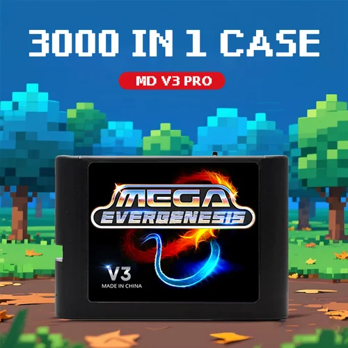 Mega Genesis V3 Pro 3000 en 1 con tarjeta TF de 4GB, tarjeta de juego EDMD para consola de juegos SEGA Genesis Mega Drive Master System