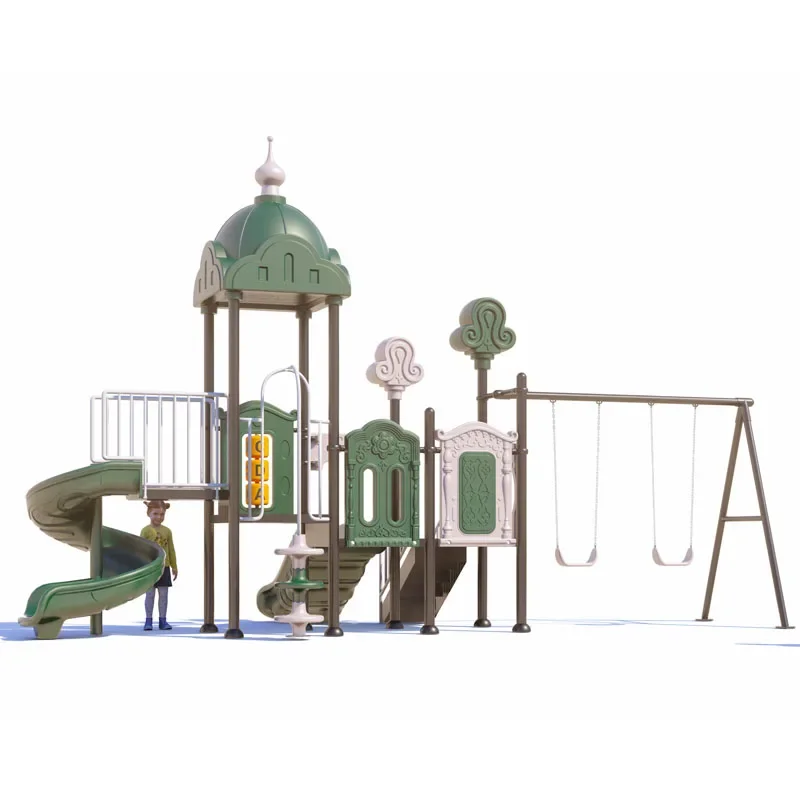 2026 High Quality Commercial Outdoor Amusement Equipment Large Metal Steel Slides Garden Playgrounds Durable Kid-Friendly Swing