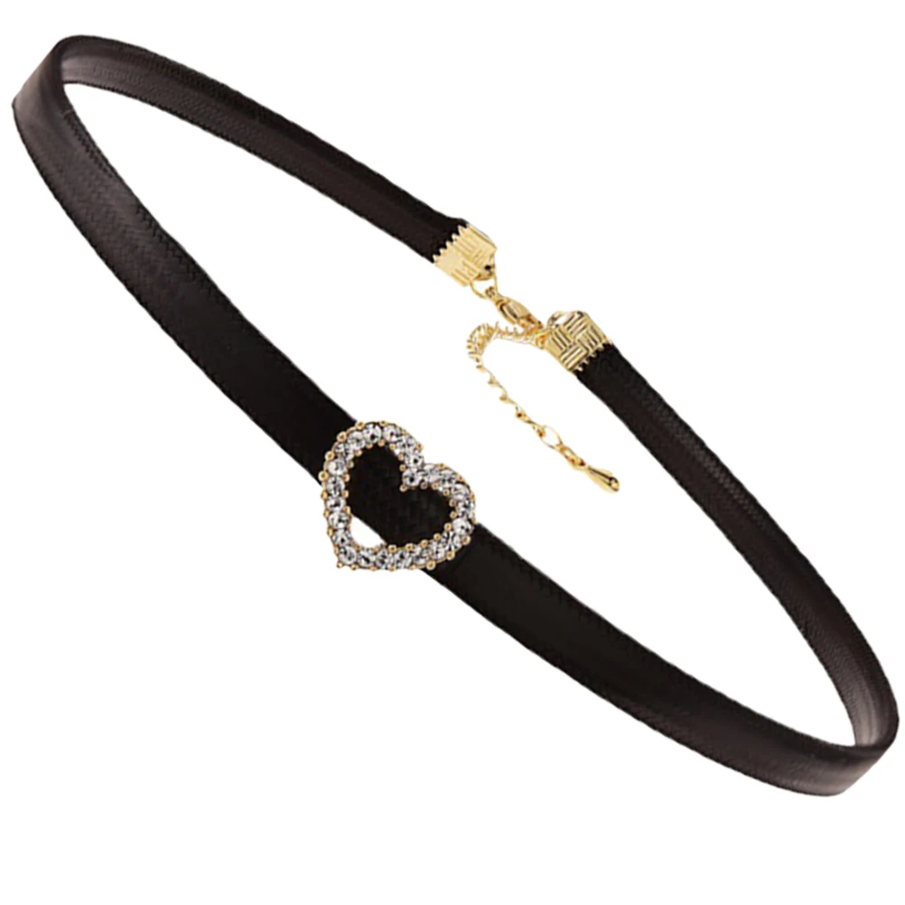 

Heart Shaped Necklace Women Girls Fashion Black Choker Necklaces For Girls Metal Alloy Adjustable Gothic Party Accessories