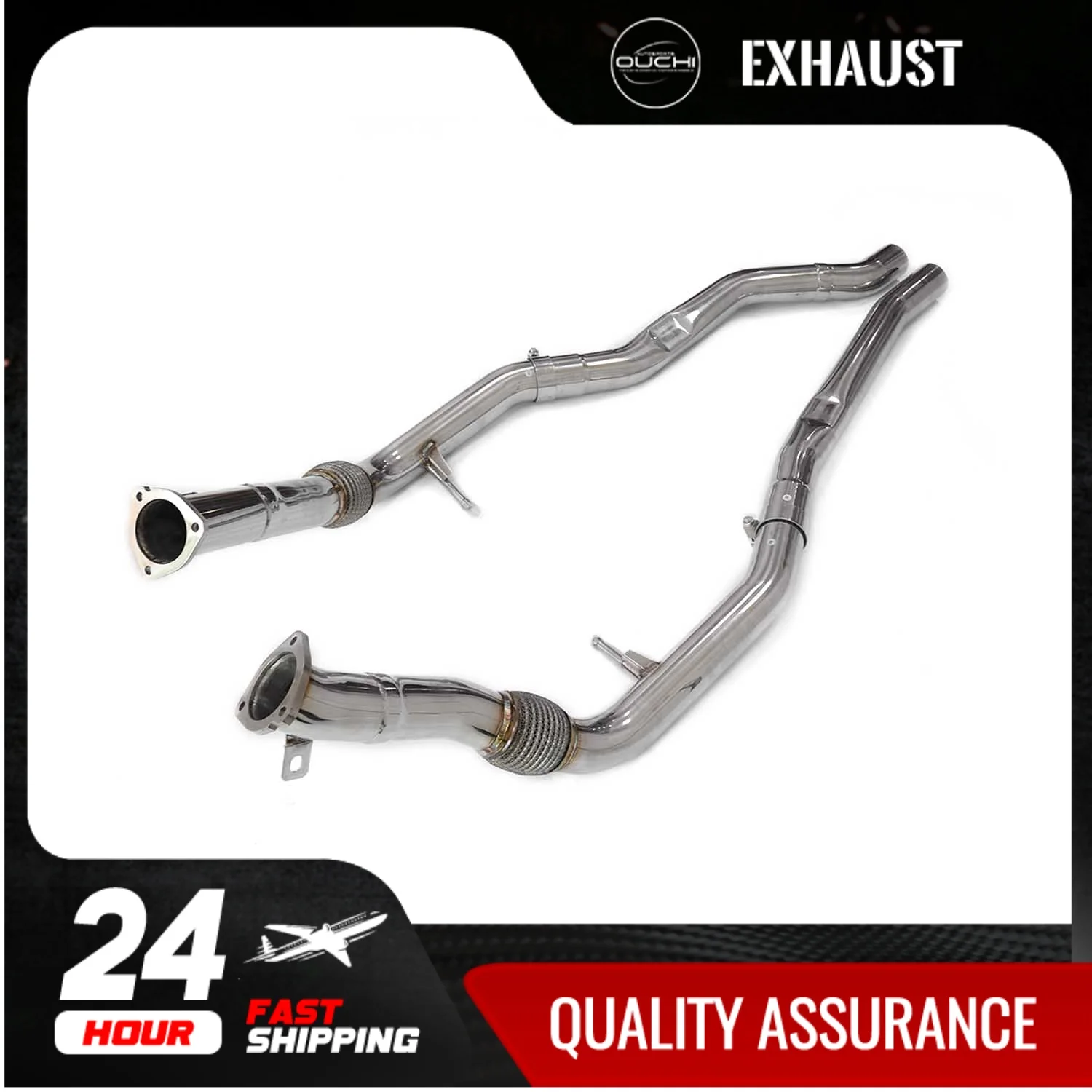 Fast shipping in 24 hours Resonant tube for Porsche Cayenne 9YA 4.0T OUCHI stainless steels exhaust system Car Accessories