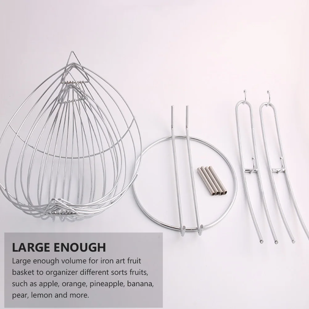 

1Pcs Iron Art Fruit Basket Double-Layer Silver Creative Storage Rack Large Volume Organizer for Fruit Vegetable Holder Stylish