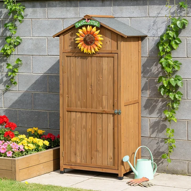 Outdoor preservative wood tool room locker balcony outdoor garden storage box villa storage sundries outdoor cabinet