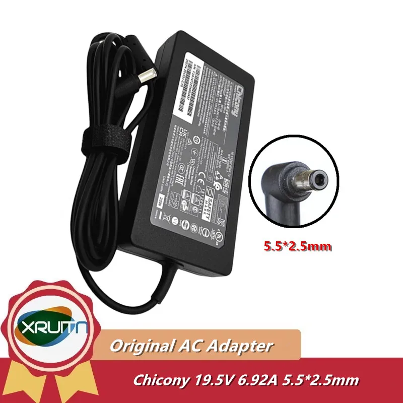 

Оригинальное зарядное устройство переменного тока Chicony A18-135P1A 19,5 В 6,92 А 135 Вт 5,5x2,5 мм A135A022P для ноутбука MSI