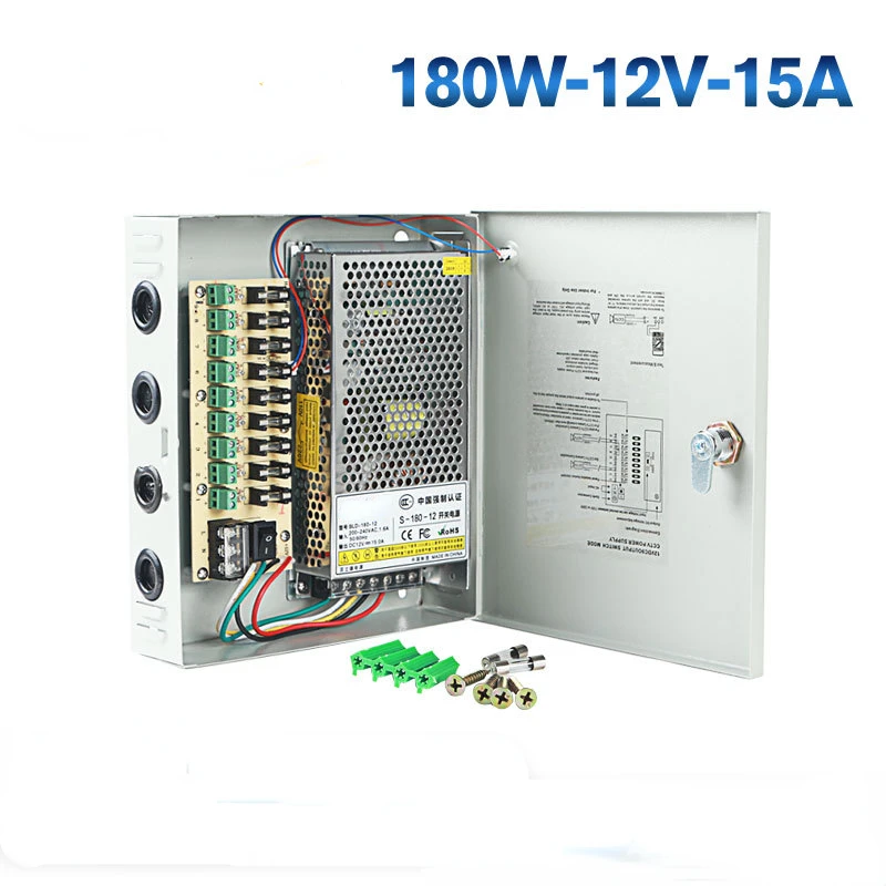 180W-12V-9CH 12V15ALED power supply 9CH power box 12V centralized power supply