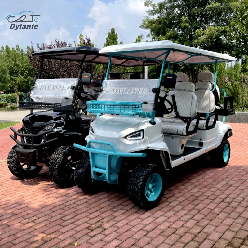 

China Manufacturing High-End Quality 4+2 Seater Club Sightseeing Car Electric Golf Cart 4KW 5KW Wild Off-Road Hunting Car