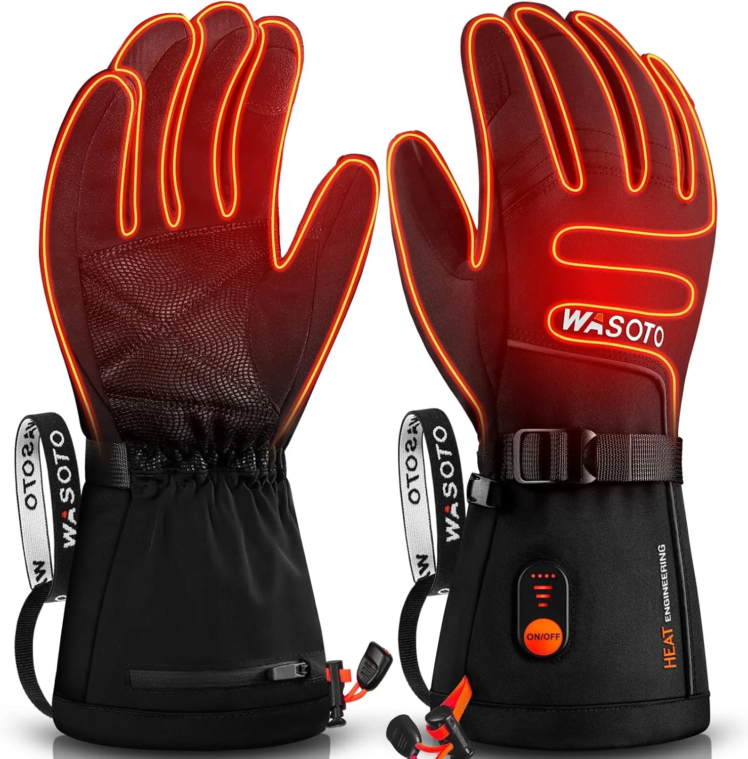 

Winter Warm Heated Ski Gloves 7.4V Rechargeable Battery Power Electric Heating Gloves for Snowboarding