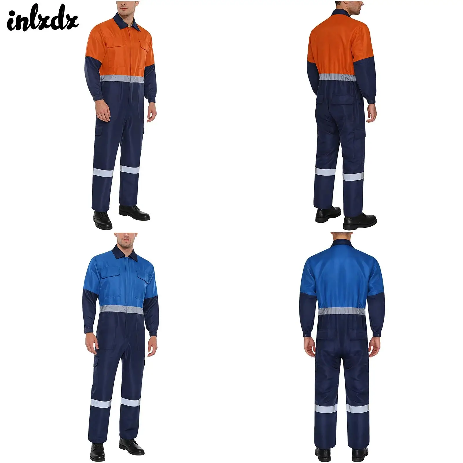 

Мужской светоотражающий рабочий комбинезон, защитный комбинезон с несколькими карманами, светоотражающий комбинезон для всего тела, рабочая одежда, комбинезон