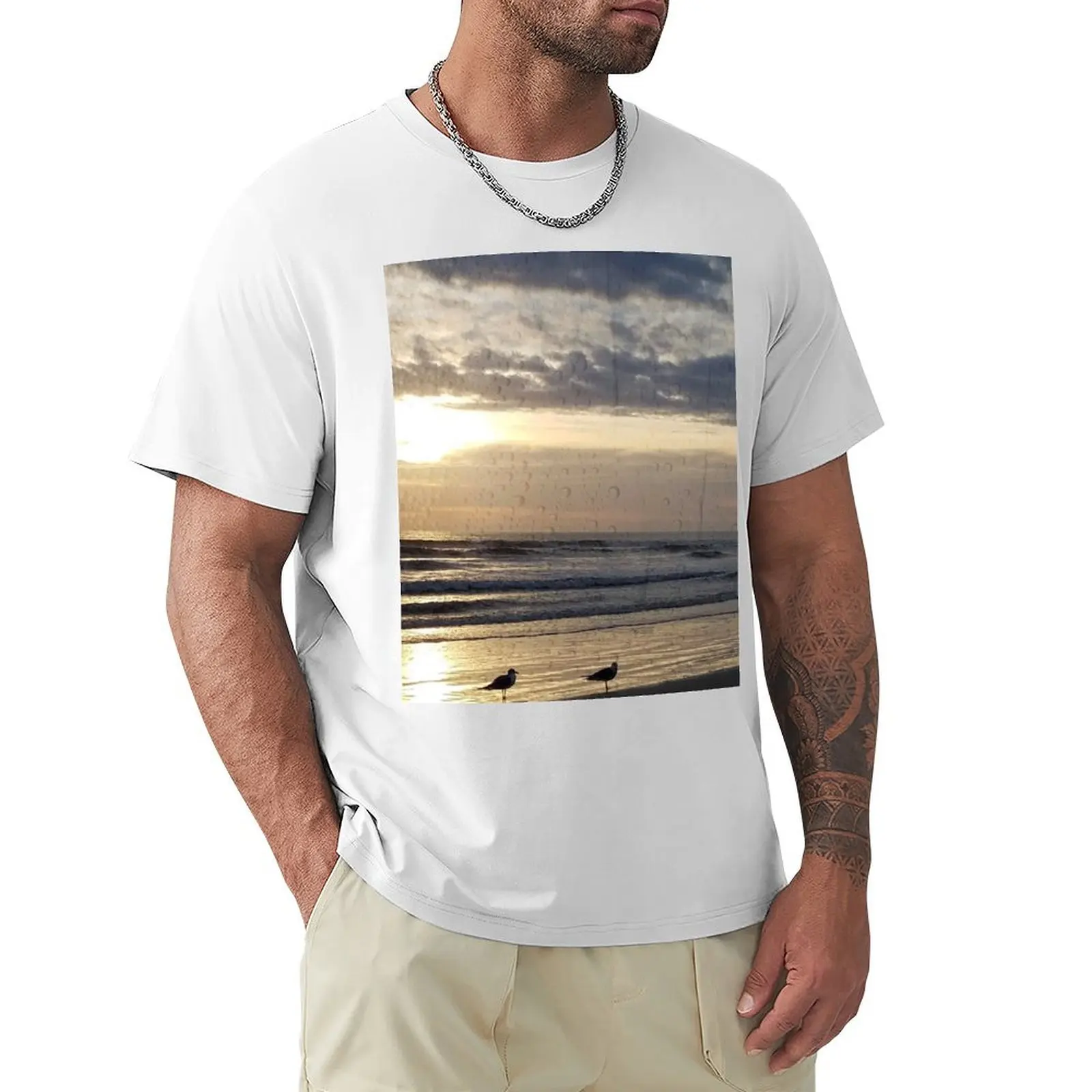 Summer Sunset Florida Seagulls T-shirt Blouse plus sizes summer tops mens t shirts casual stylish