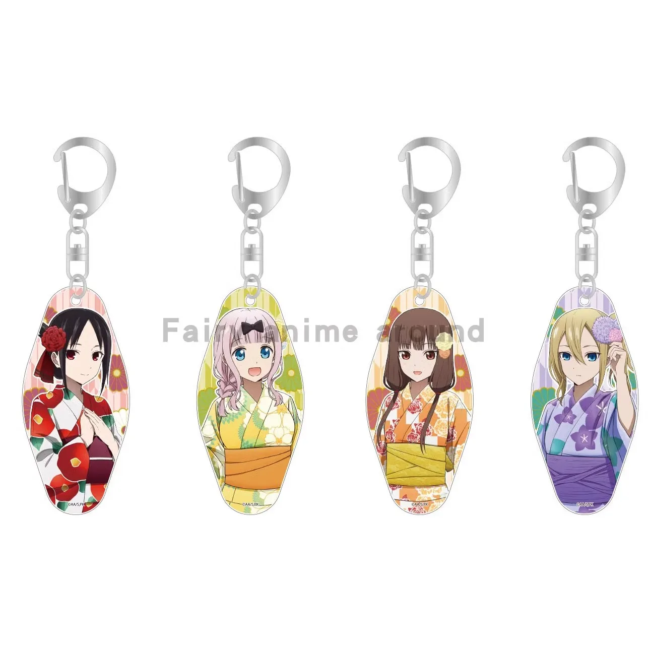 Game Shinomiya Kaguya Iino Miko Hayasaka Ai Fujiwara Chika Keychain Doll Anime Acrylic Keyring Pendant for Gift