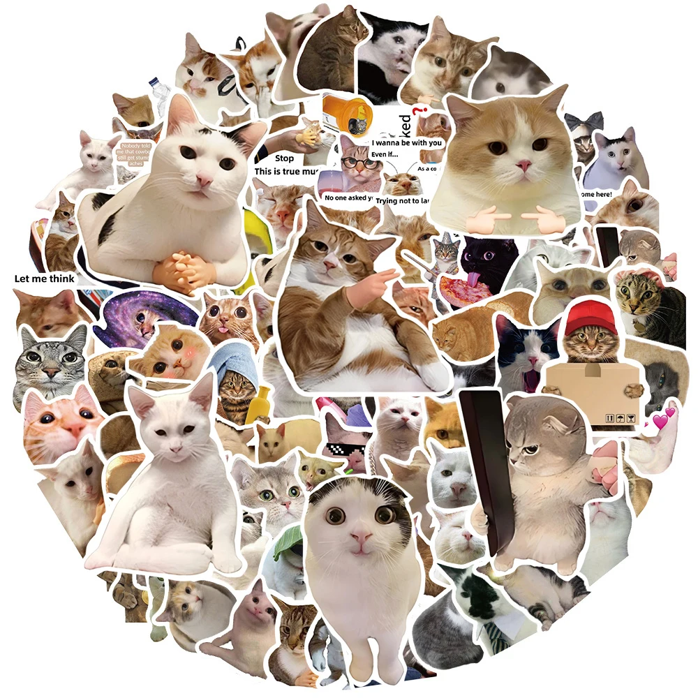 10/30/50/100 Stück Niedliche Lustige Tier-Katzen-Meme Graffiti-Aufkleber Kawaii DIY Schreibwaren Handy Tagebuch Belohnungs-Sticker Geschenke