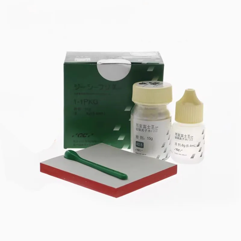 Material de relleno Dental Fuji 9 Fuji II, válvulas dentales Ionomer de vidrio en polvo, 15g, líquido, 8ml, suministros de Material restaurador de dientes