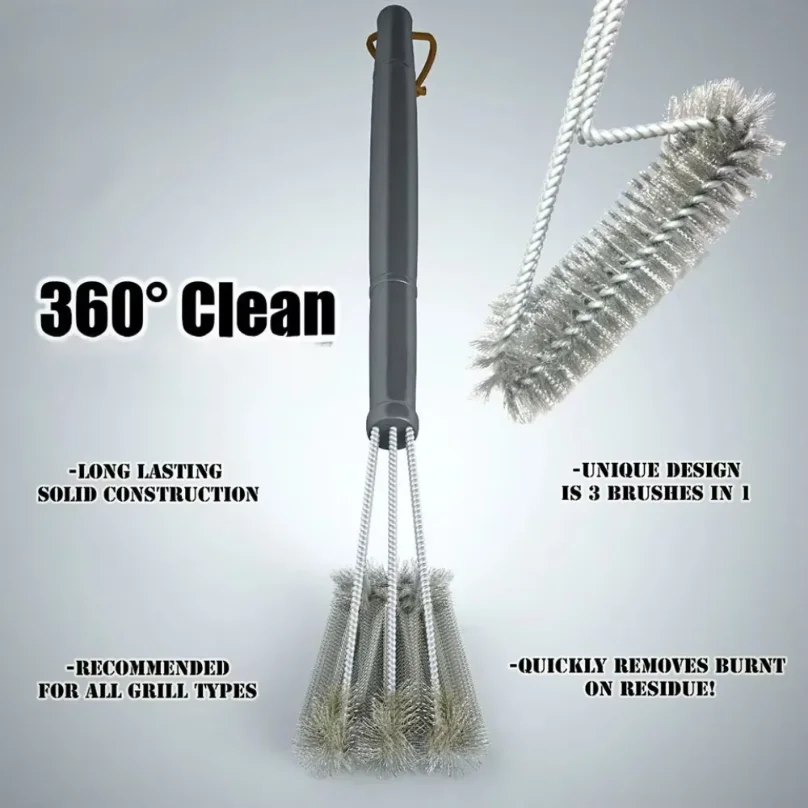 Picture 4: Barbecue Grill BBQ Brush Clean Tool Grill Accessories Stainless Steel Bristles Non-stick Cleaning Brushes Barbecue Accessories