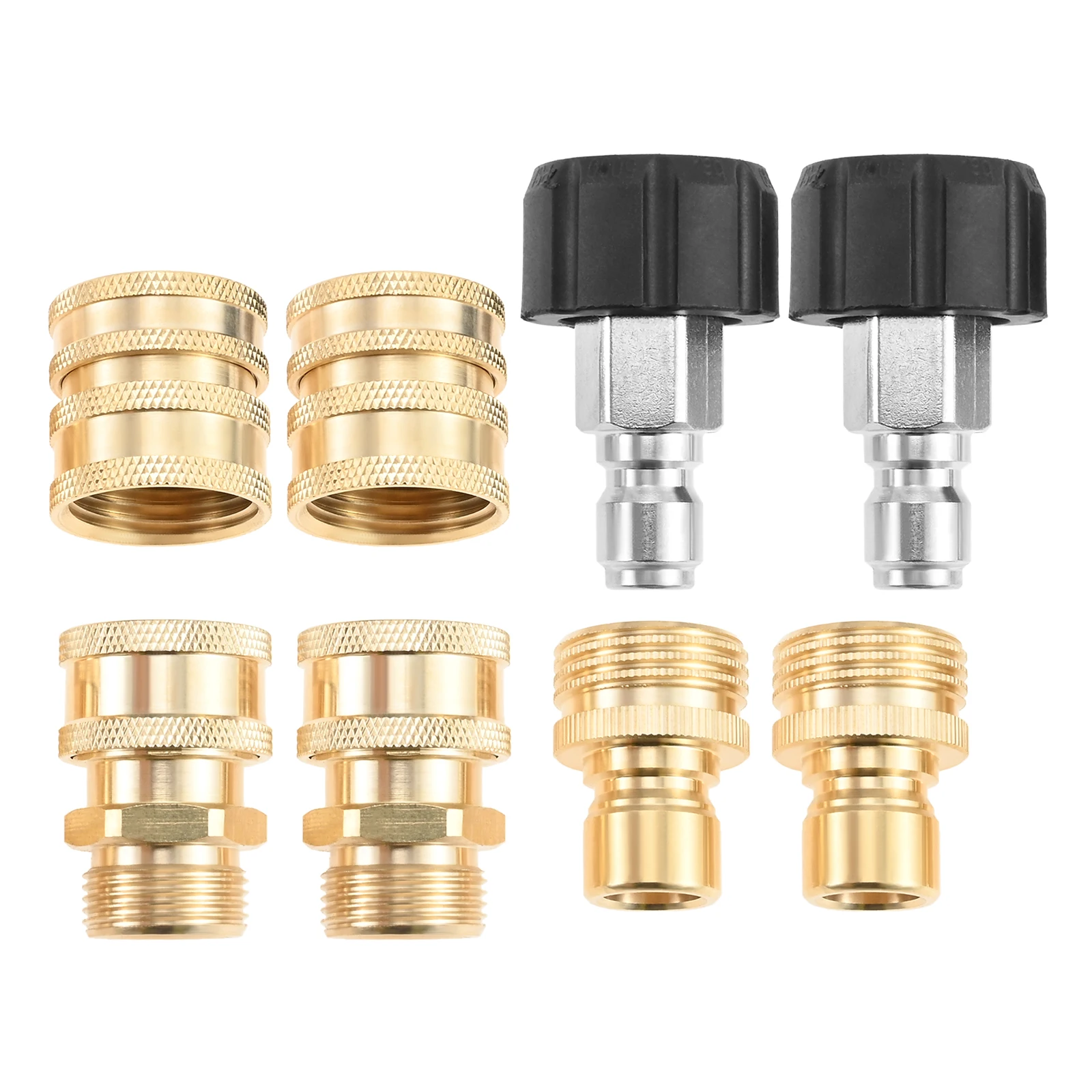 

8pcs Pressure Washer Adapter Set M22 Metric Male Thread Quick Disconnect M22 Swivel To 3/8 Inch Quick Connect for Garden Hose