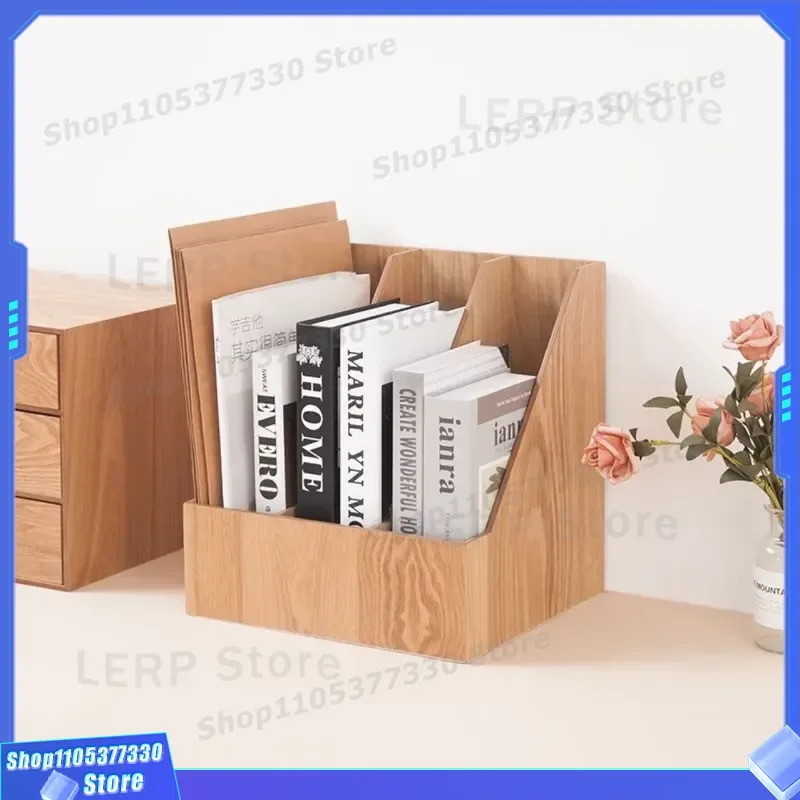 Vertical Desktop Bookshelf Large Capacity Office Document Storage Rack Simple Design Organizer for Home Study Room Supplies