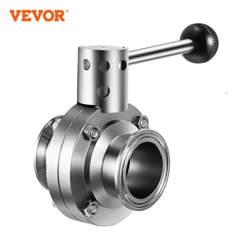 VEVOR Vệ Sinh Bướm Van Thích Nghi Với Độ Cứng Cao Kẹp Đường Kính Ngoài Cho Thép Không Gỉ Hệ Thống Đường Ống Trong Nhiều Ngành Công Nghiệp