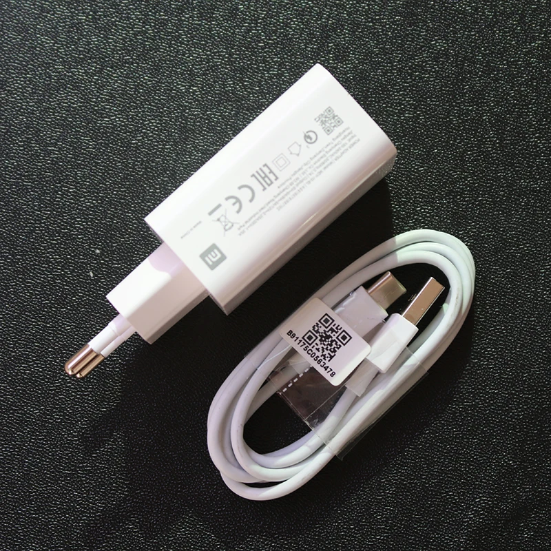 Xiaomi 27W Charger QC 4.0 Fast Charger EU Turbo Quick Charge Wall Power Adapter Type C Cable For Mi 9T K20 K30 Pro Note 10 Lite