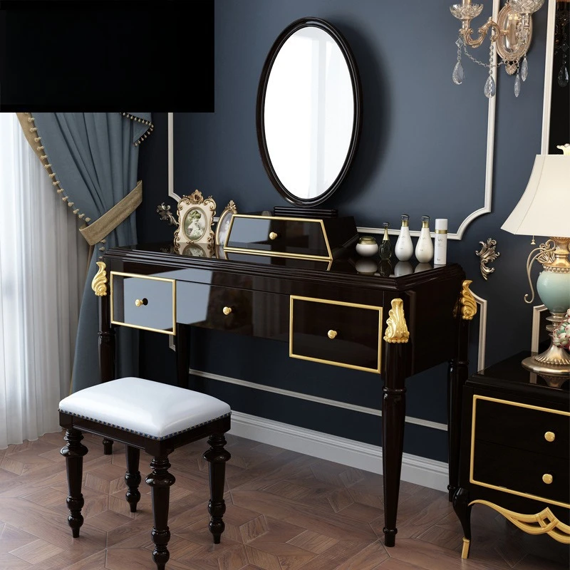 

post-modern makeup cabinet, makeup chair, light luxury master bedroom makeup table, European dressing table