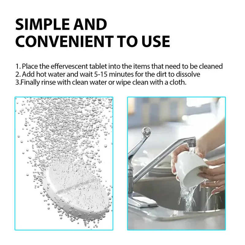 Multi Purpose Tablets Household Kitchen Cleaner  Heavy Oil Stain Removal Descaling For Stove Cookware Stainless Steel