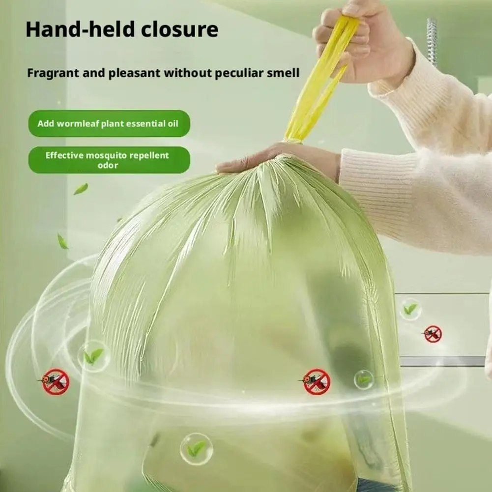 100/200/300 Stück verdickte und langlebige Müllbeutel, für Badezimmer, Küchen und Wohnzimmer, Kordelzug-Design für einfaches Heben – Detail 9
