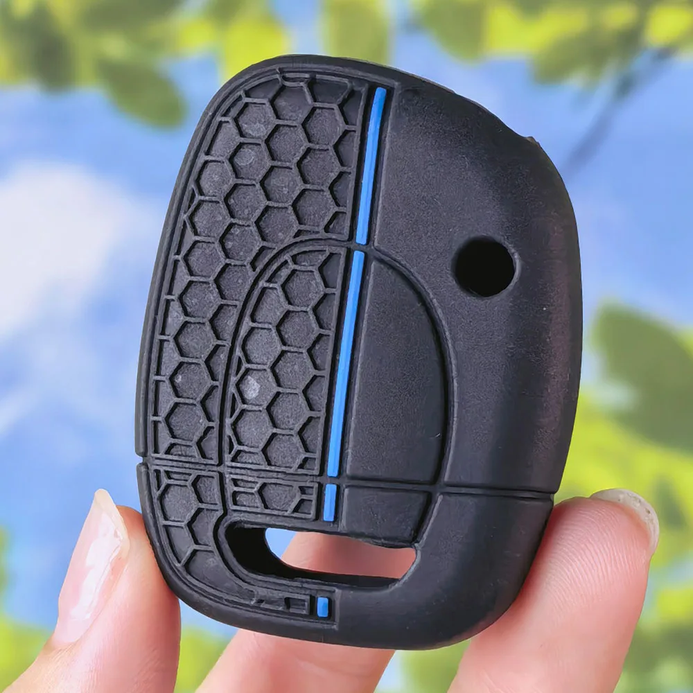 Silicone Anti-slip Honeycomb Car Key Case For Renault Master Kangoo Clio Twingo NE72 VAC102 1 Button Remote Key Protector