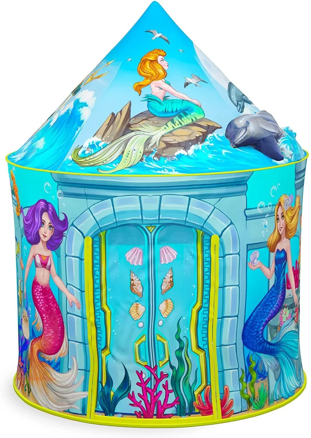 Spielzeugzelt, Spielzelt, Kinderspielhaus, Innenzelt für Prinzessin, Meerjungfrau, Kinderspielzelt, Spielhaus unter dem Meer, Pop-Up-Fess