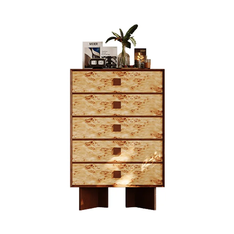 CX medieval style solid wood five buckets, small apartment wabi-sabi wind home living room sofa side cabinet