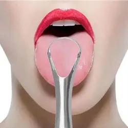 1Pc Stainless Steel Tongue Scraper Tongue Coating Cleaner TongueCoating Brush Cleaning Tongue Coating Removing Bad Breath
