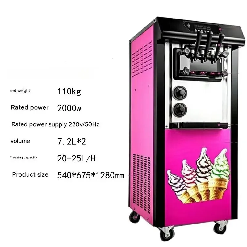 Most Popular Soft-ice-cream-machine Commercial Ice Cream Automatic 3 Flavors Soft Ice Cream Machine Maker