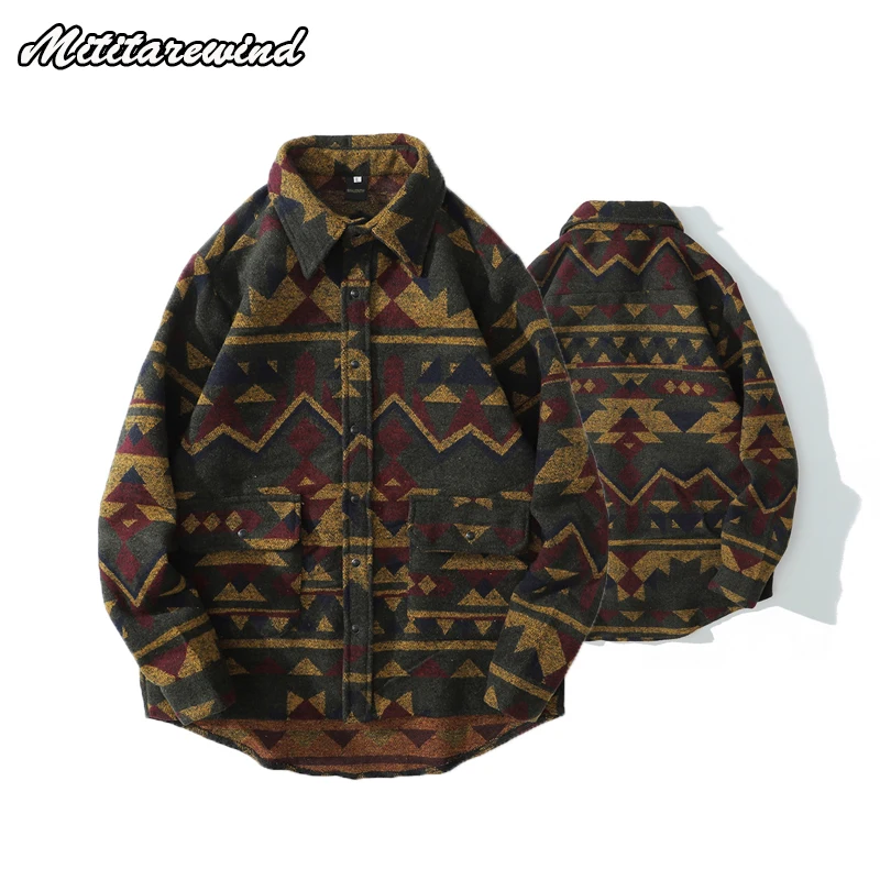 

Men's Sweaters Vintage Autumn And Winter Fashion Warm High Street Couple Preppy Style Shirts Hip Hop Lazy Vibe Clothing